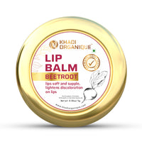 Khadi Organique Herbal Beetroot Lip Balm for Dry, Damaged & Chapped Lips | Hydrating & Nourishing Lip Balm Enriched with Cocoa Butter, Shea Butter & Essential Oils for Pink, Glossy & Soft Lips - 5gm