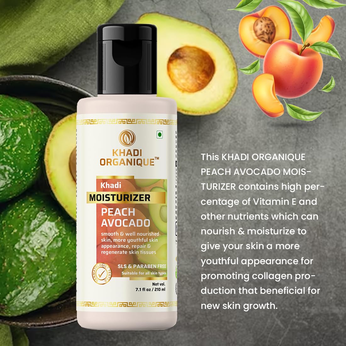 Khadi Organique Peach Avacado Moisturizer for dry skin - Pack of 4
