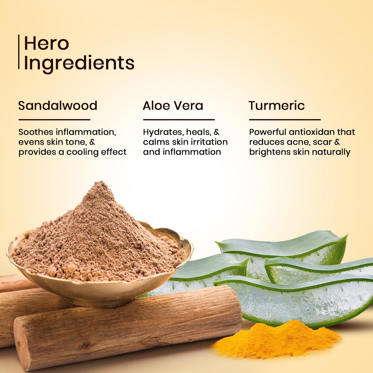 Ozone Sandal Face Pack | Enriched with Aloe Vera, Turmeric, Neem, Multani Mitti, Saffron & Sandalwood | Face Pack For Men & Women | All Skin Type, Skin Lightening & Radiance | 25gm (Pack of 10)