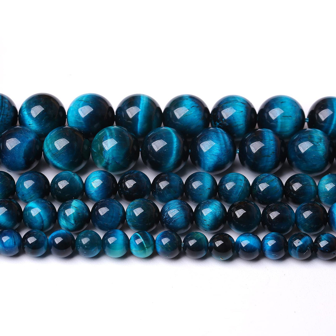 10mm 38pcs Blue Tiger Eye Gemstone Loose Beads Natural Round Crystal Energy Stone Healing Power for Jewelry Making 1 Strand 15" (Blue Tiger Eye, 10mm)