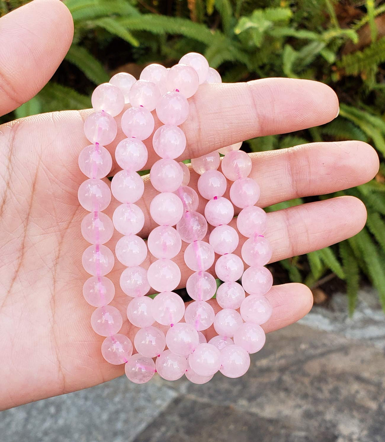 Adabele Natural Gemstone Bracelet 7.5 inch Stretchy Chakra Gems Stones 8mm (0.31") Beads Healing Crystal Quartz Women Men Girls Gifts (Unisex) Rose Quartz 8.0 Inches