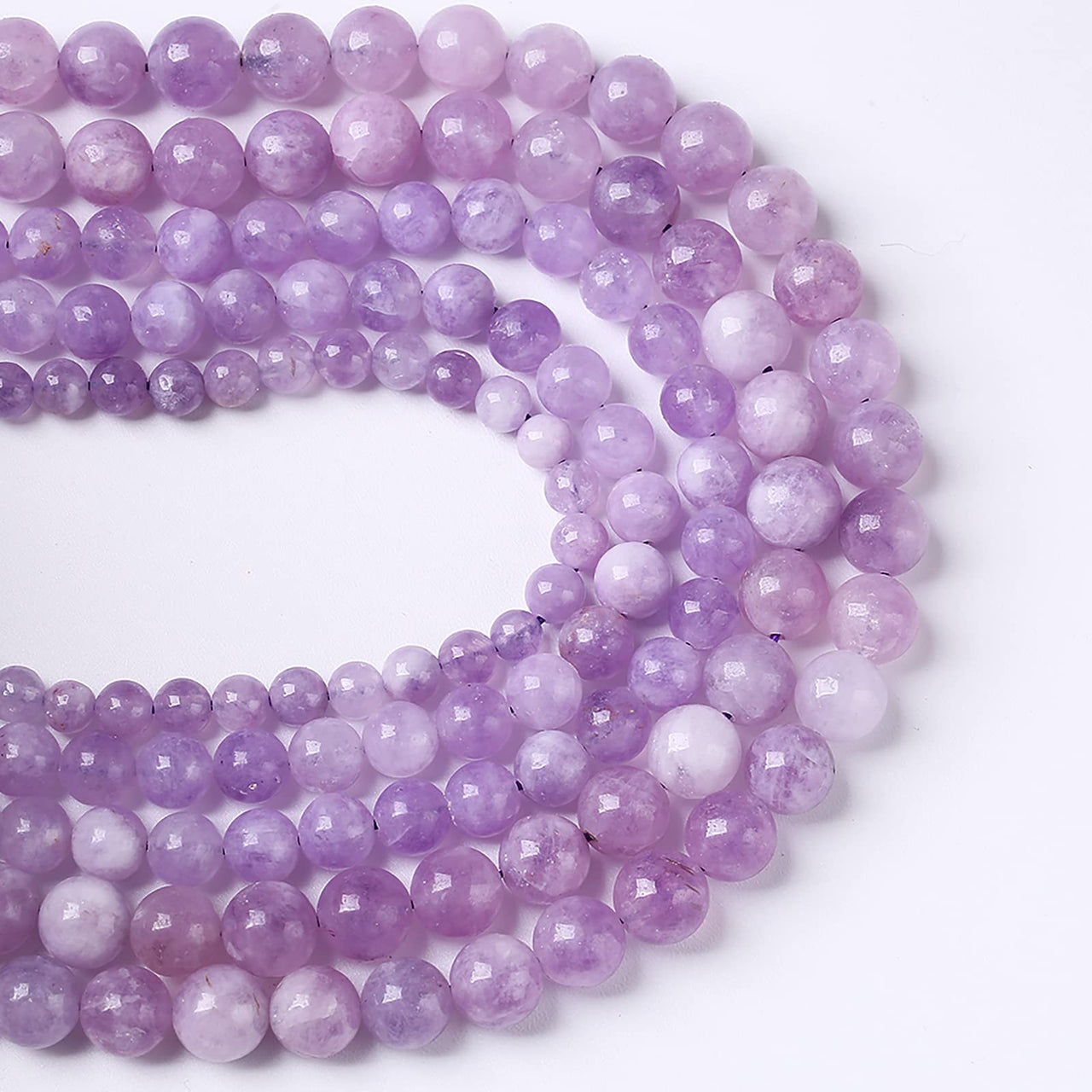10mm 37pcs Natural Lavender Amethyst Beads Round Loose Gemstone Crystal Energy Healing Power Stone Beads for Jewelry Making DIY Bracelet 15 Inch 10mm