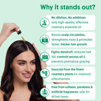 Aravi Organic Rosemary Essential Oil for Hair Growth,Quick Hair Growth Rosemary Oil for Women and Men - 100% Pure Rosemary Leaves Oil - 100 ml