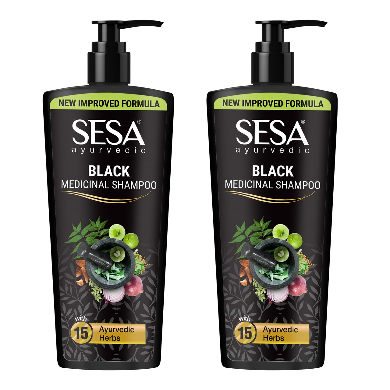 Sesa Ayurvedic Medicinal Shampoo Hairfall Control Anti Dandruff Shampoo Infused with 17 Ayurvedic Herbs Smooth & Shiny Hair For Men & Women (500 ml (Pack of 2))