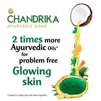 Chandrika Glycerine Soap Pack of 6, 125g each And Ayurvedic Handmade Soap, 125g (Pack of 6)