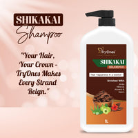 TryOnes SHIKAKAI Hair Shampoo With Herbal Amla Reetha Shikakai For Men & Women, Totally Organic 1000 ml