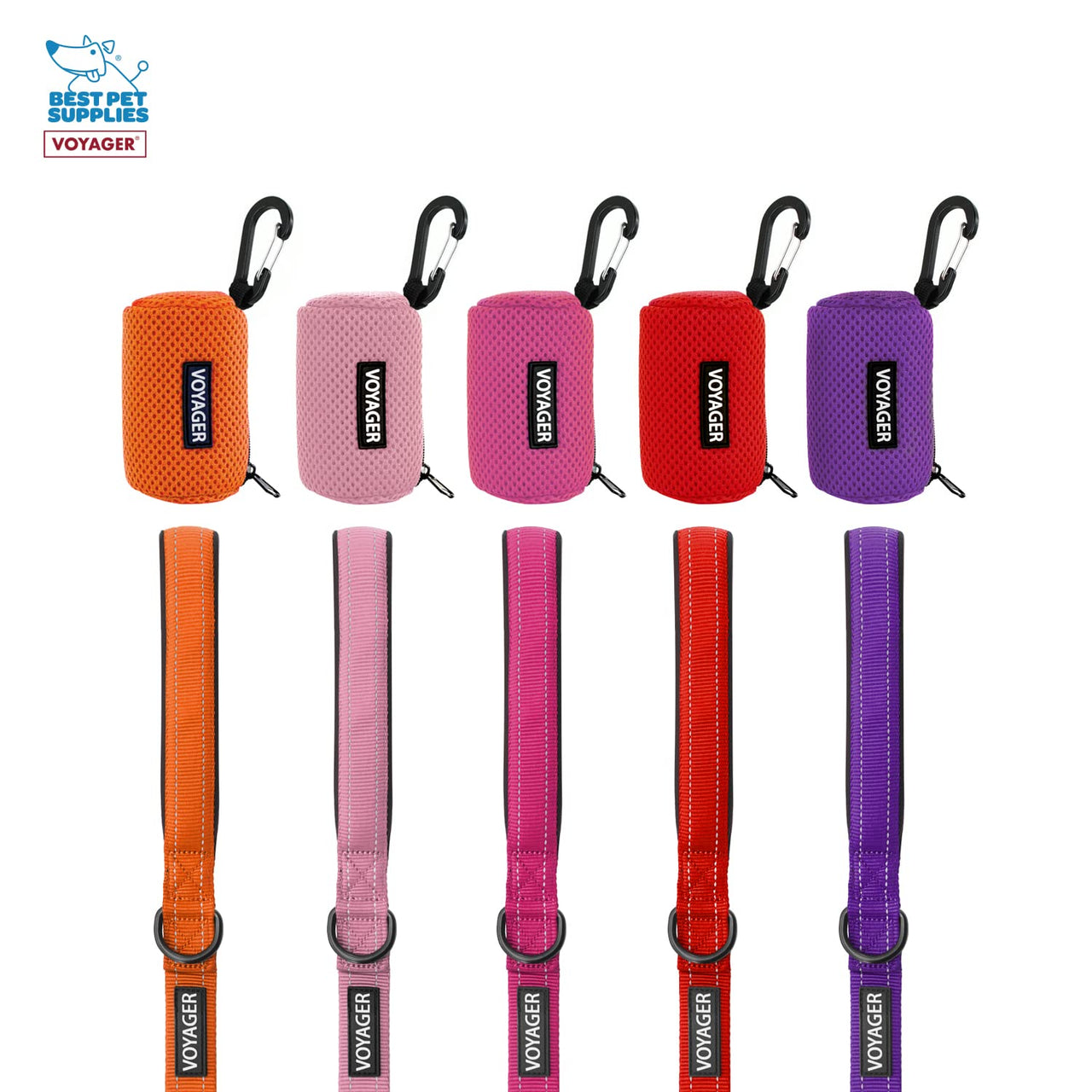 Best Pet Supplies 2-Pack Dog Poop Bag Holder Leash Attachment, Color, Reusable Mesh Dispenser Pouch for Travel, Walking, Park, and Outdoor Use, Soft and Durable with Clip-On - Mesh Turquoise Mesh Dispensers (Turquoise) 1 Count (Pack of 2)
