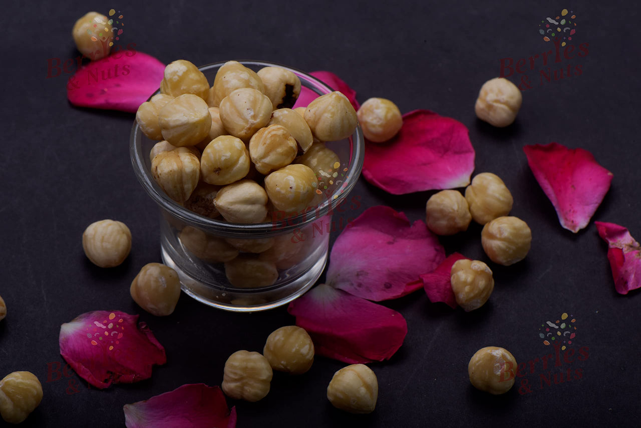 Berries and Nuts Jumbo Turkish Hazel Nuts 200 Grams | Blanched Hazel Nut Kernels without skin | 1 Pack of 200 Grams