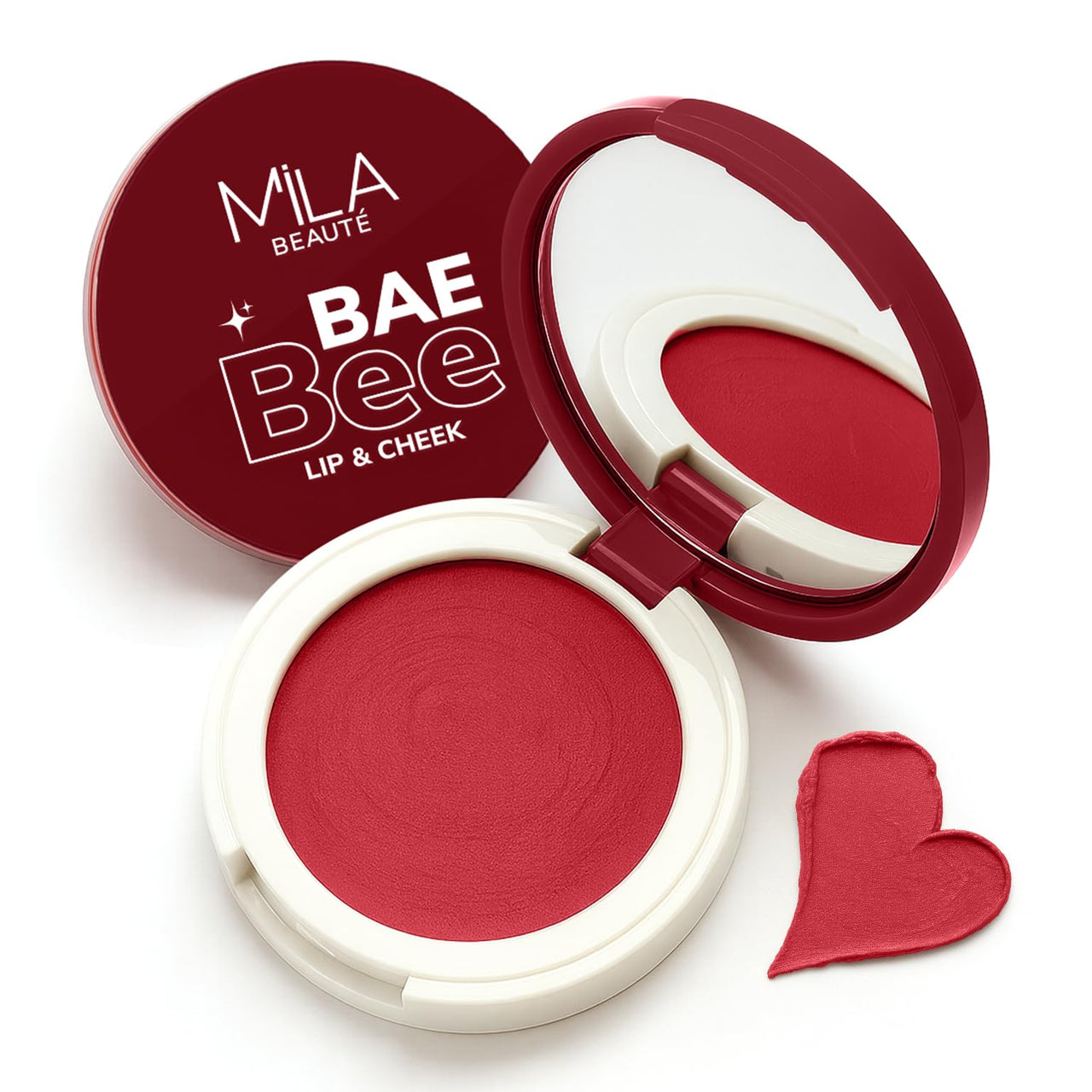 Mila Beaute BaeBee Lip & Cheek Tint I Creamy Formula, Matte Finish I Long Lasting I With Jojoba Oil (04 Fresh Red)