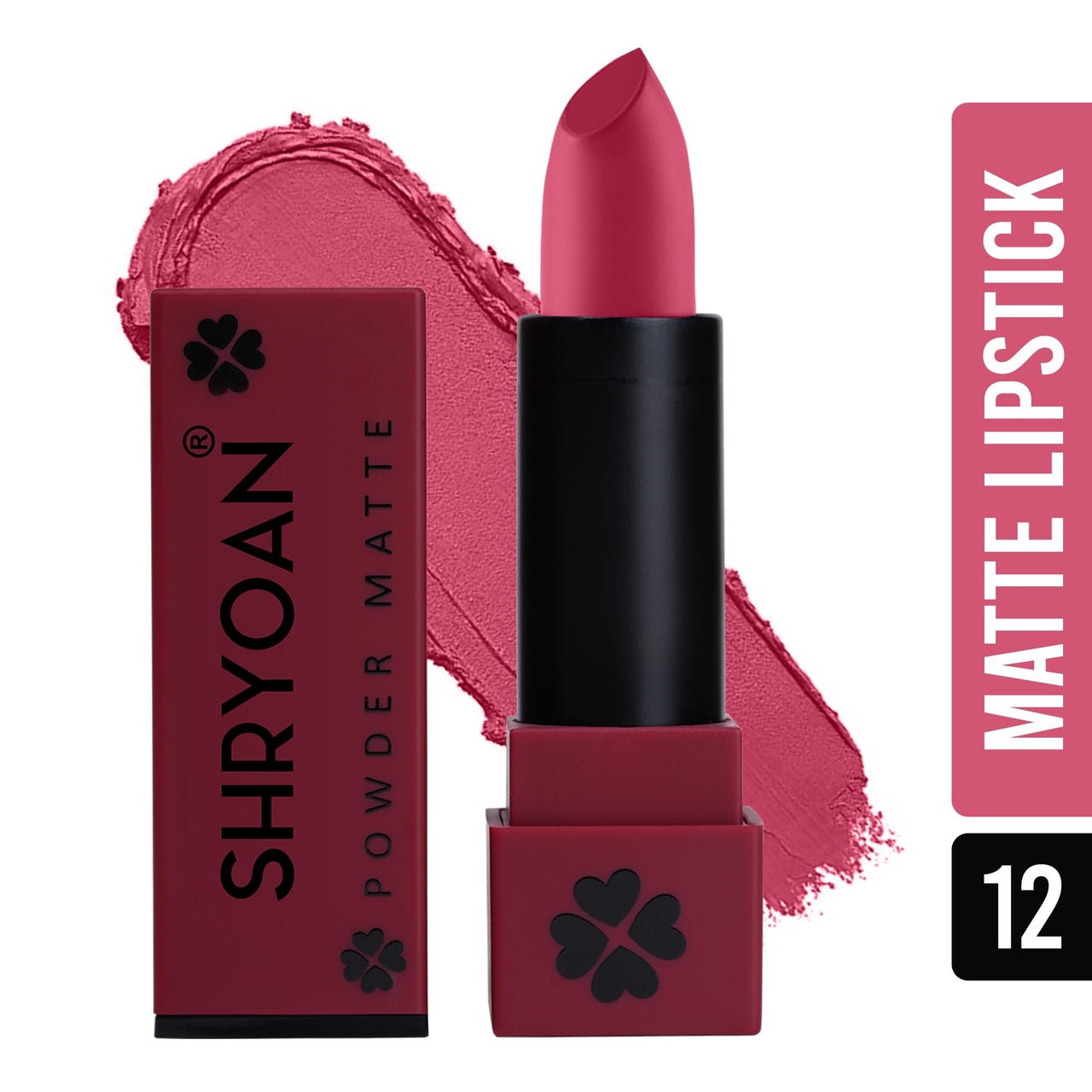 Shryoan Powder Matte Lipstick with Moisturizing and Hydrating Formula | For Every Day Use (3.2g) (Shade-12, Shade-12)