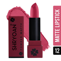 Shryoan Powder Matte Lipstick with Moisturizing and Hydrating Formula | For Every Day Use (3.2g) (Shade-12, Shade-12)