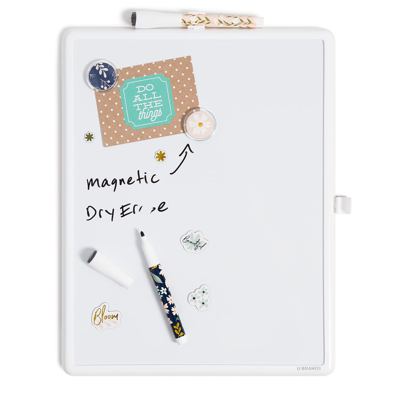 U Brands Contempo Magnetic Dry Erase Board Kit, Set of 19, 11”x14”, Fall Floral, Includes Magnets, Markers Fall Floral (19 pieces) 11'' x 14''