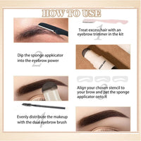 HUDA GIRL Dual Color 2in1 Hairline Powder & Eyebrow Filler for Women, Instant Hair Touch Up & Eyebrow Shaper Kit including Brow Stick Black & Brown with Razor, 2pcs Brush & 3 Brow Stencils