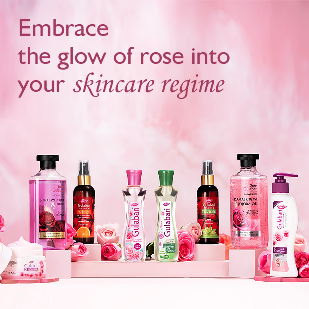 Dabur Gulabari Premium Rose Water/Face Toner - 400ml | No Paraben | Alcohol Free | Cleanses, Hydrates & Moisturises Skin | Balances & Restores Skin's  pH Levels | For All Skin Types