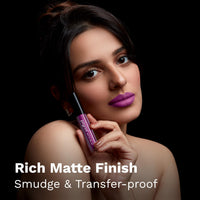 Pilgrim Liquid Matte Lipstick - Sizzlin' Magenta | Lipstick for Women with Hyaluronic Acid & Spanish Squalane | Transferproof, Long Lasting & Non Drying with Hydrating Ingredients 3gms