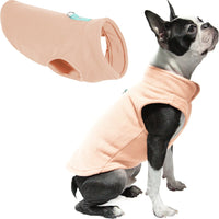 Gooby Fleece Vest Dog Sweater - Peach, Small - Warm Pullover Fleece Dog Jacket with O-Ring Leash - Winter Small Dog Sweater Coat - Cold Weather Dog Clothes for Small Dogs Boy or Girl