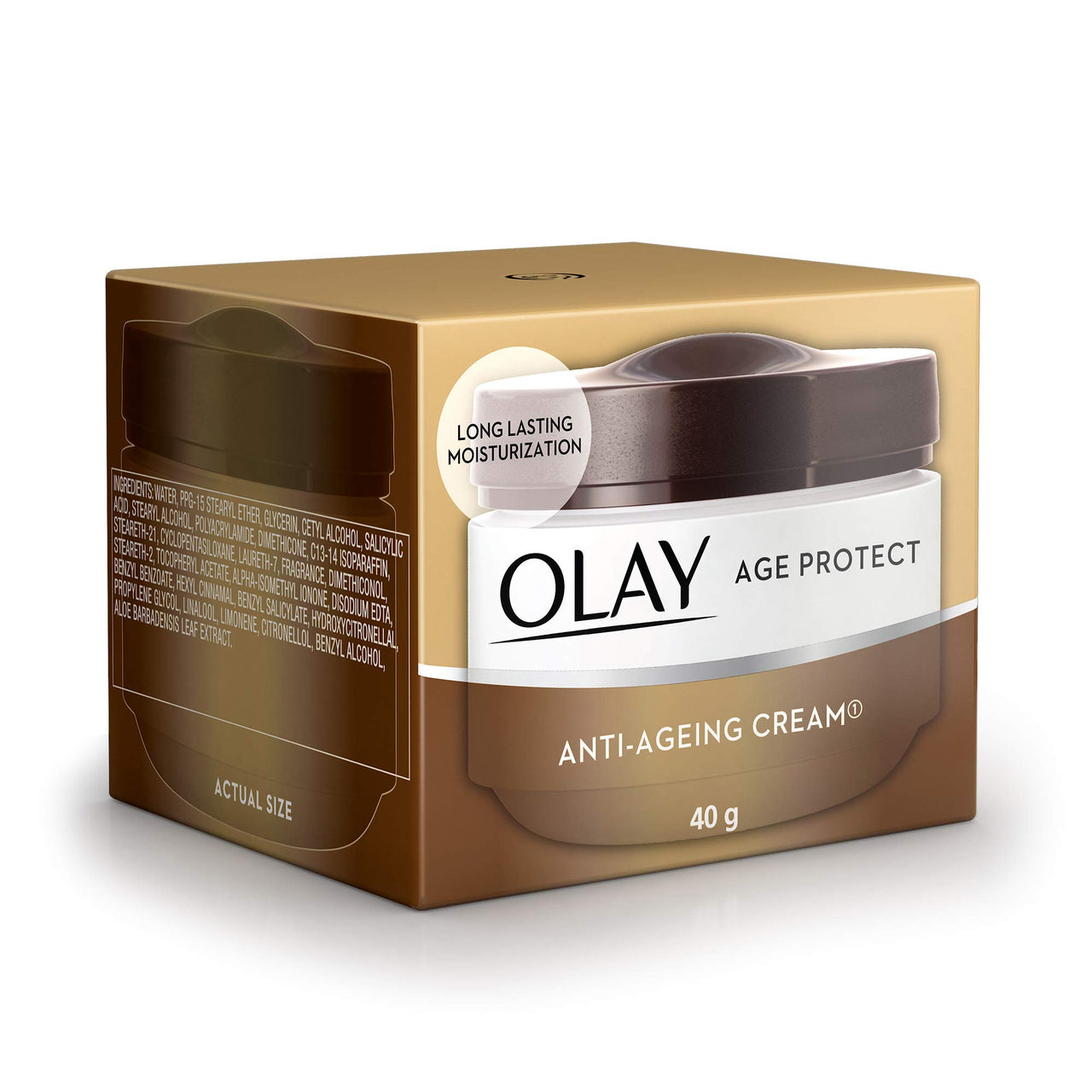 Olay Age Protect Anti-Ageing Cream | Lightens Dark Spots and Reduces Wrinkles | Normal, Oily, Dry, Combination Skin | 40g