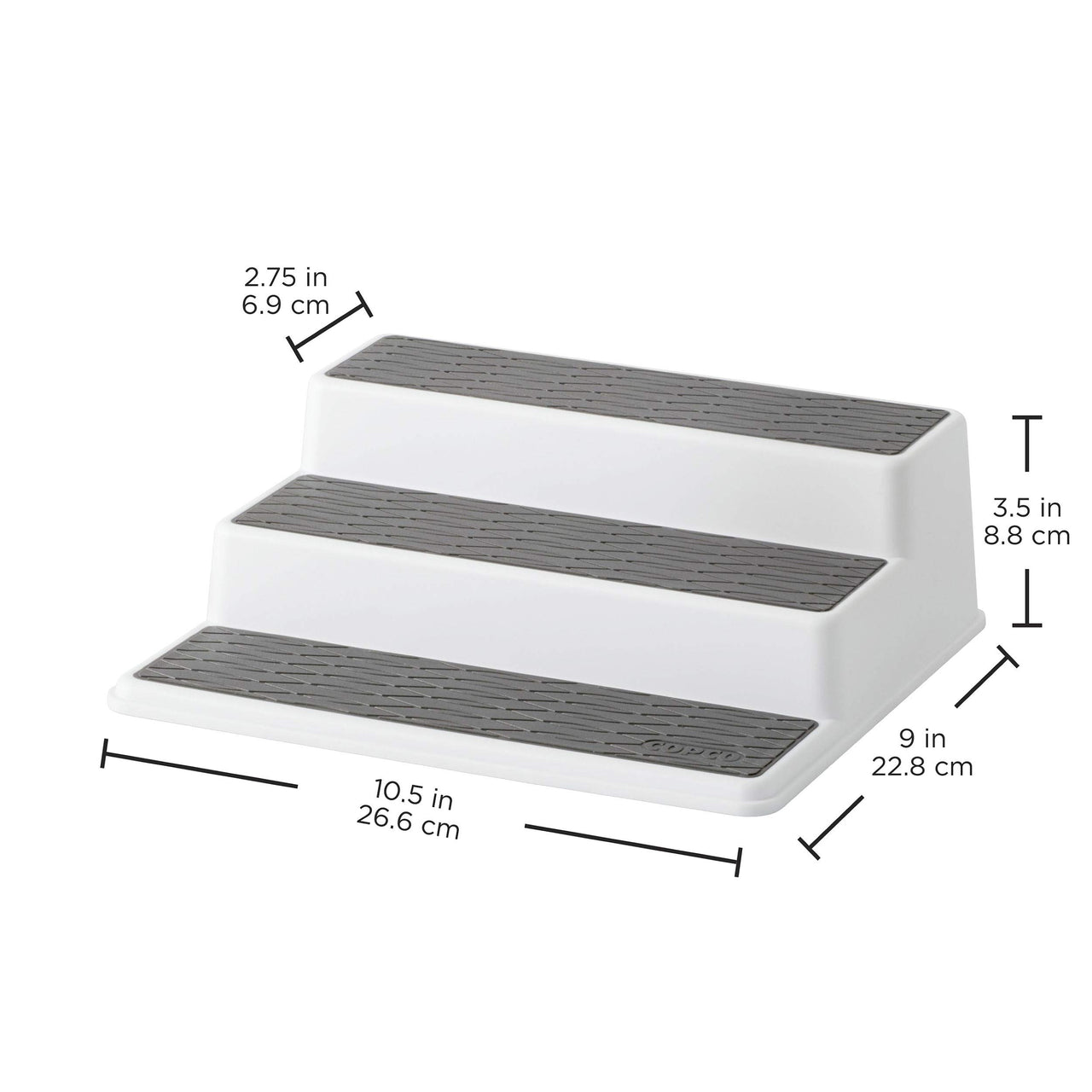 Copco 5257350 Non-Skid 3-Tier Spice Pantry Kitchen Cabinet Organizer, 2 Pack, Grey 2, 10-Inch