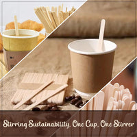 Perfect Stix Premium Wooden Coffee Stirrer Sticks, Thick Birch Wood 1000 Count, 5.5