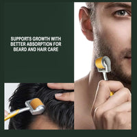 ZGTS Professional Gold Plated 192 Needles Titanium Alloy Derma Roller, Gold, 1.0 mm