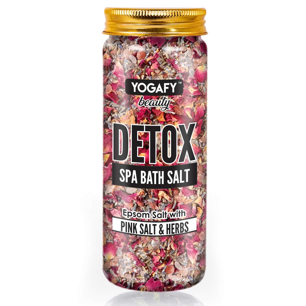 YOGAFY - Epsom Bath Salt Crystals (250 gm) || DETOX SPA || Muscle Relief Body Soak with Epsom Salt Crystals- Deep Soaking Body Aches, Muscle Pain, Joint Soreness and Tired Muscles | Pet Jar Pack |