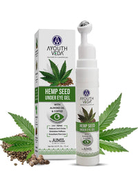Ayouthveda Hemp Seed Under Eye Gel with Cooling Massage Roller|For Puffy Eyes, Dark Circles, Wrinkles & Fine Lines|With Hemp Seed Oil, Almond oil & Coffee| (Pack of 1;15ml)