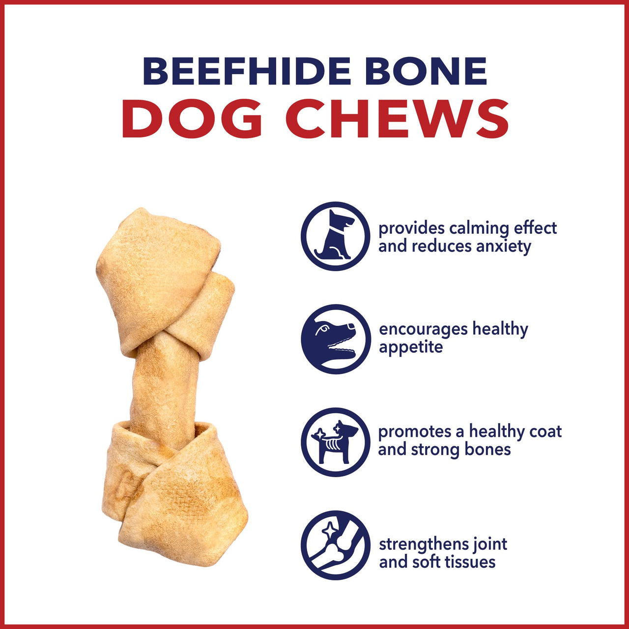 Pet Factory American Beefhide 4-5" Knotted Bones Dog Chew Treats - Chicken Flavor, 8 Count/1 Pack 8 Count (Pack of 1)