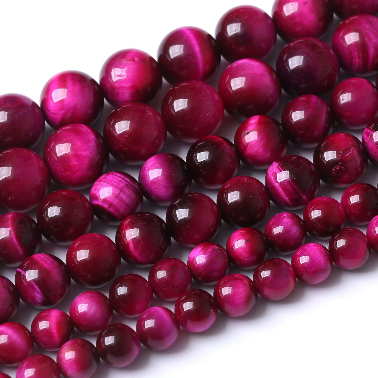 48PCS 8MM AAA Rose Red Tiger Eye Stone Beads Natural Gemstone Bead Crystal Healing Energy Jewelry Making DIY 15 inches