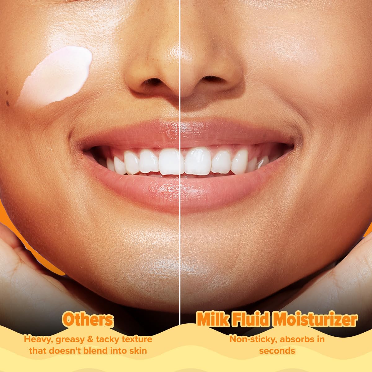 Aqualogica Glow+ Milk Fluid Moisturizer with Papaya & Vitamin C | Lightweight Milk-Like Texture | Brightens Skin | 48-H Deep Moisturization I For Normal To Combination Skin | Non Sticky, Quick Absorbing & Hydrating | 70 ml