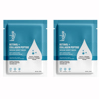 BAKE Retinol + Collagen Peptide Serum Sheet Mask for Anti Aging & Skin Rejuvenation | With Squalane, Rosehip Oil | Paraben Free, 100% Biodegradale Mask | Pack of 2