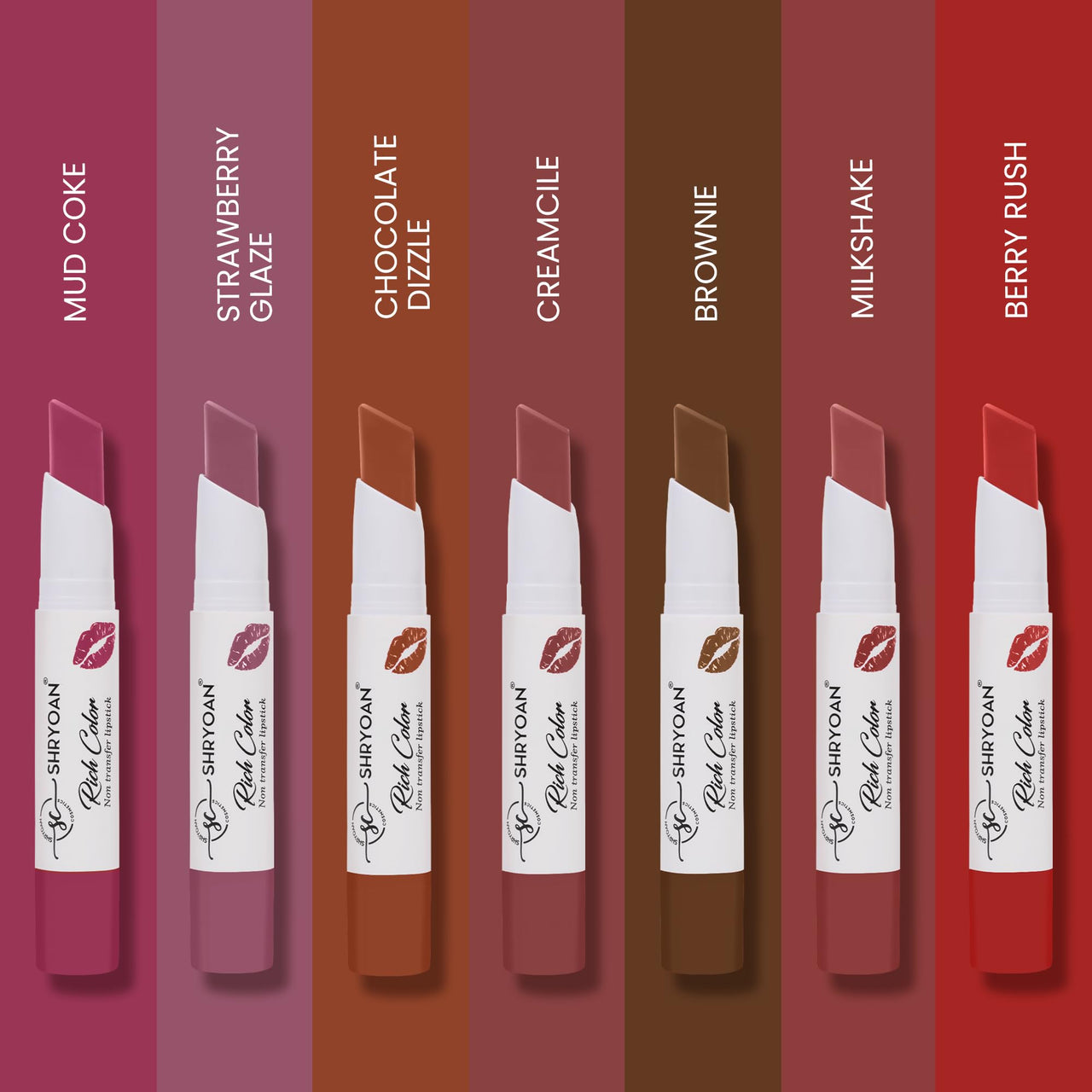 Shryoan Rich Color Non-Transfer Lipstick | Waterproof & Super Matte Finish | Long Stay Creamy Lipstick | Single Swipe Application (GRAPE FRUIT - 15)