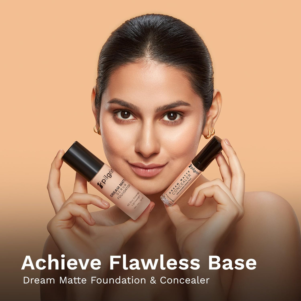 Pilgrim Full Coverage Dream Matte Liquid Concealer 7.3ml | Concealer for Dark Circles with Australian Kakadu Plum & Hyaluronic Acid | Crease resistance & Lightweight | All Day Coverage | Shade Ivory