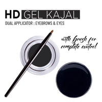 Seven Seas HD Gel Kajal, Eyebrows & eyeliner your eyes | Long Lasting| Waterproof & Smudge | Proof Black Kajal