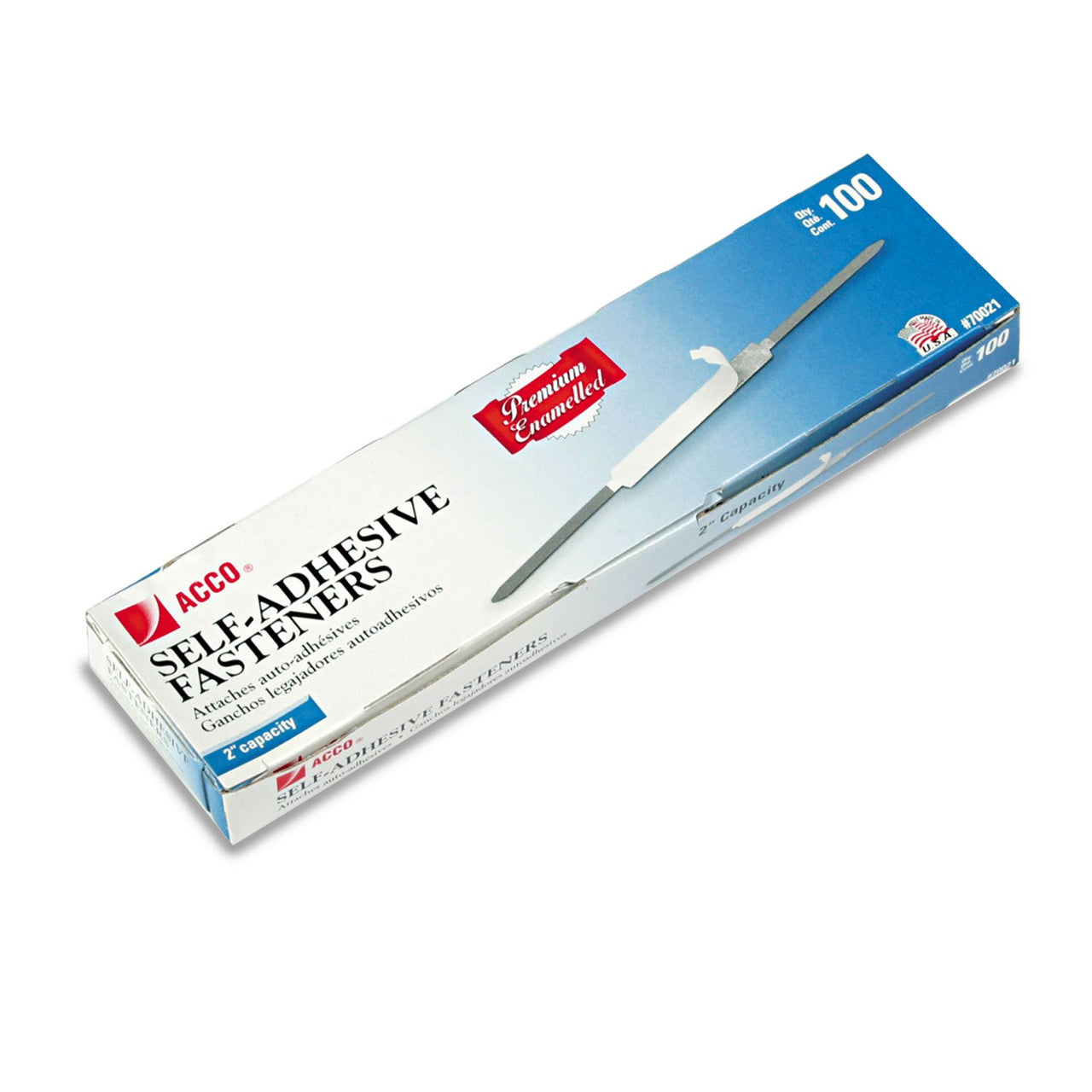 ACCO Self-Adhesive Fasteners, 2" Capacity, Premium, 100 Fasteners/Box (70021) , Brown 2" Premium
