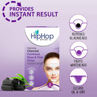 Hip Hop, Hiphop Skincare Cleansing Charcoal Forehead Nose And Chin Strips, Aloe Vera, 6 Count & Hip Hop Skincare Charcoal Nose Strips for Men - Blackhead Remover (3 Strips), blue