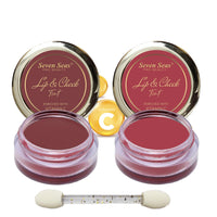 Seven Seas Lips & Cheek Tint Combo Pack of 2 | Matte Natural Blush for Women | Lip Tint with Vitamin E | Nourishing Cheek Tint (Copper Rust, Hippie Pink)