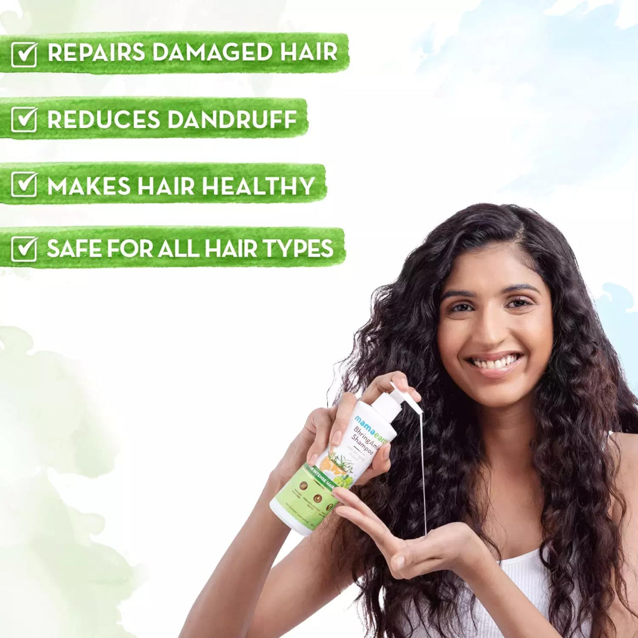 Mamaearth BhringAmla Shampoo for dry & frizzy hair with Bhringraj & Amla for Intense Hair Treatment – 250 ml