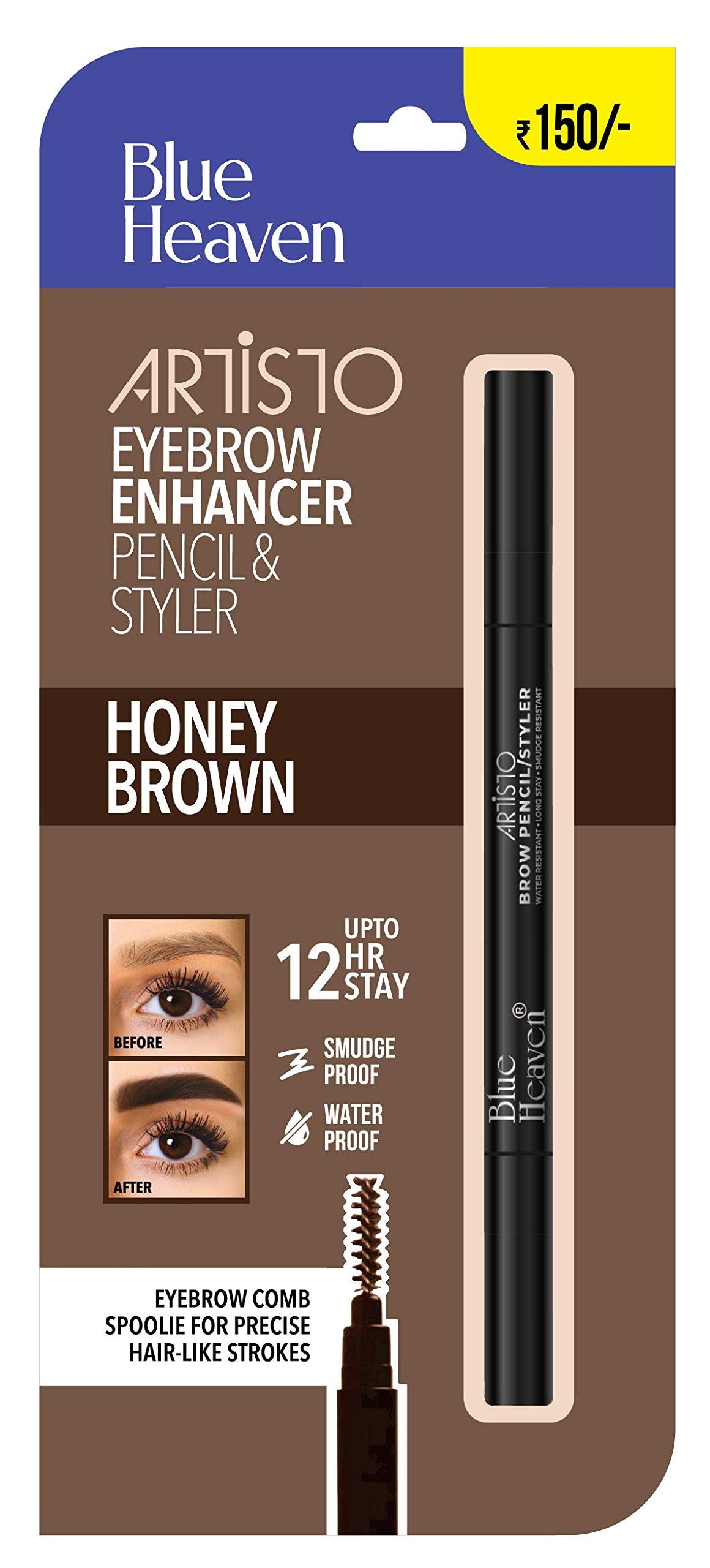 Blue Heaven Line And Design Sketch, Natural Finish Eyeliner, Black & Artisto Eyebrow With Styler - Brown