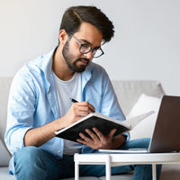 Arteza 2022 Monthly Planner, 205 Inner Pages, Black Brushstroke Design, 9.1 x 7.3 Inches – 12-Month Planner – Office Supplies to Track Plans & Stay Productive Black Cover