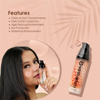 Colors Queen 3 in 1 Facial Primer | Lightweight, Long Lasting & Highly Moisturizing Formula | Long Lasting Dewy Primer for Face Makeup - 40g (01)