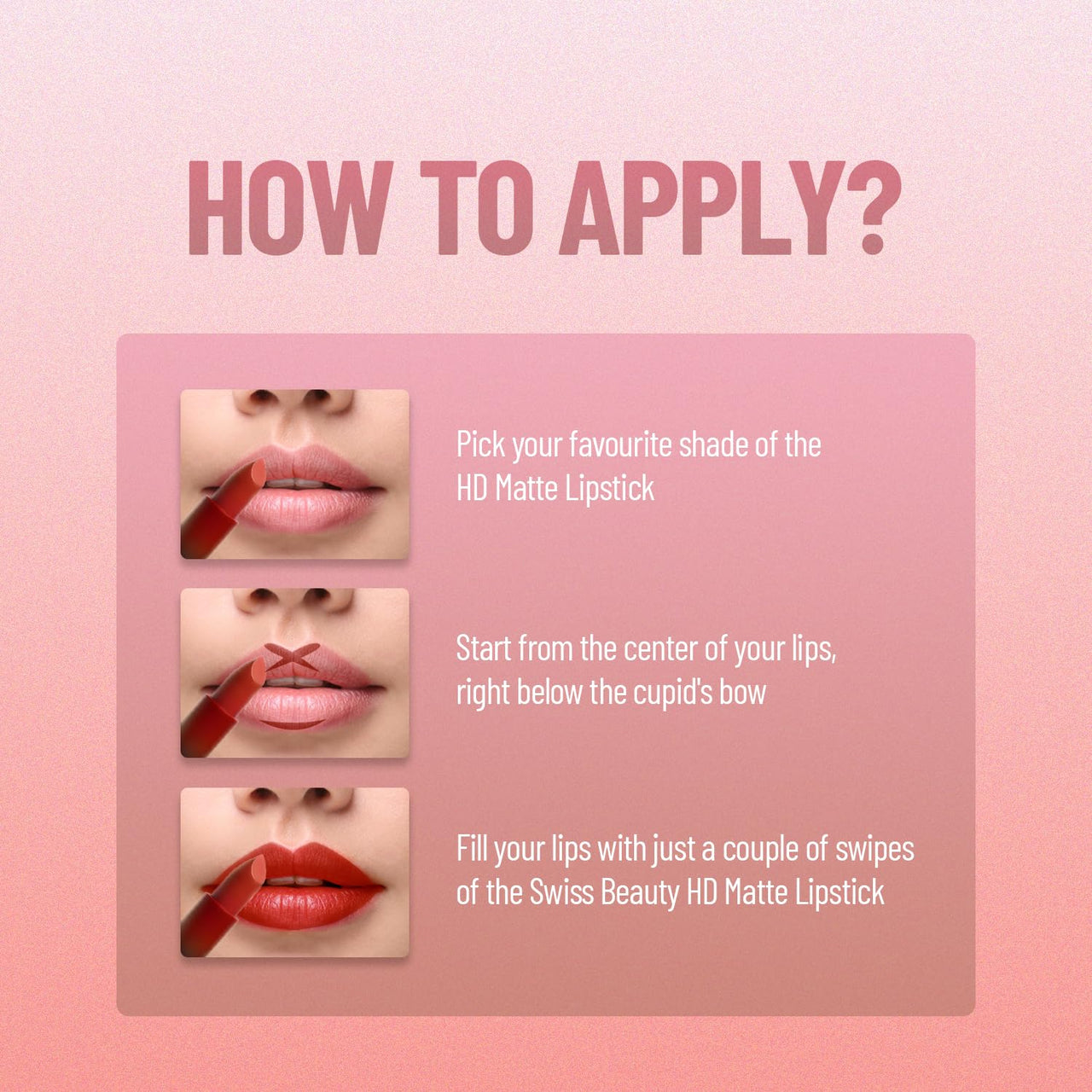 Swiss Beauty Hd Matte Pigmented Smudge Proof Lipstick | Creamy Matte Long Stay Lipstick | Hot Cherry, 3.4g