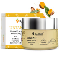 Karrot Natural Skincare Ubtan Face Pack, Enhances Glow and Brightness, Increases Softness and Removes Tan, Made with Kastoori Haldi, Sandalwood, Rosewater, For Women and Men, All Skin Types, 100gms