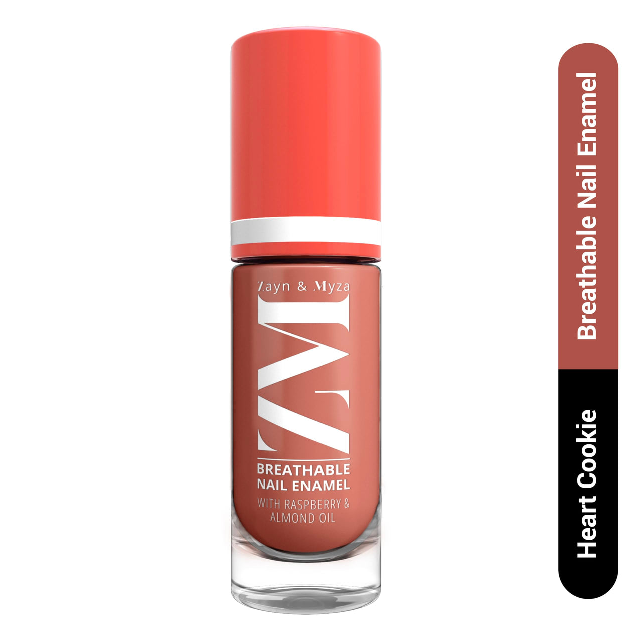 ZM Zayn & Myza Breathable Nail Enamel - Heart Cookie | Smooth Application | Quick-Drying I Longlasting I Chip-Defiant I Water Permeable | Glossy Finish | 100% Vegan, 6 ml