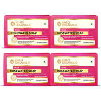 Khadi Organique Natural Herbal Rosewater Soap Pack of 4