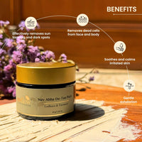 Mellow Herbals Nav-Abha Detan Face pack (50gm) with Almond Oil, Mulethi, Lodhara, Turmeric & Ghrta Laal Chandan | For Radiant, Even & Natural Looking Skin | Helps To Remove Sun Tan & Dark Spots | Ayush Certified | GMO, Paraben and Silicone Free