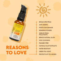Jovees Sunscreen Face Serum SPF 65 PA+++ Broad spectrum Sun protection with Green tea, Carrot and Sunflower extract | Lightweight & Oil Free | For Oily & Acne Prone Skin 30ml