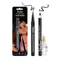 Dazller Hi-Def Eyeliner + Eyebrow Pencil |Velvet Matte|Water-Resistant|Smudge-Proof|Long Stay|Single Stroke|Precise Application|Black|1.1g + 1.5g