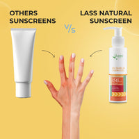 Lass Natural UV Shield Hydro Gel Sunscreen SPF 50+ PA+++ | Aqua Gel Sunscreen for Dry, Normal & Sensitive Skin | Broad Spectrum Protection | No White Cast | For Men & Women | 100gm