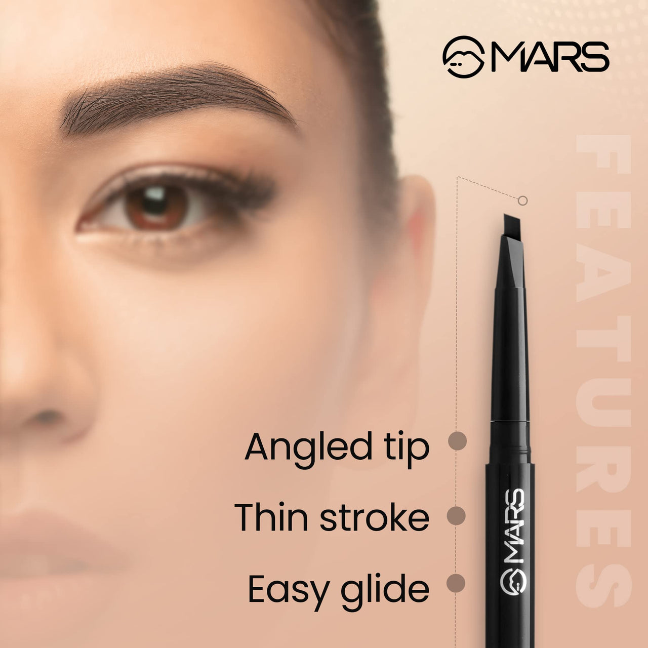 MARS Micro Precision Brow Pencil with spoolie | Retractable & Easy Glide | Long Lasting & Natural f,MARS Matte Liner | One Swipe Smooth Application | Long Lasting Lip Pencil | (1.6gm) (14-Choco Butte