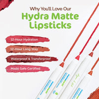 Mamaearth Hydra-Matte Crayon Transferproof Lipstick with Argan Oil & Hyaluronic Acid - 01 Lychee Pink- 2.4 g